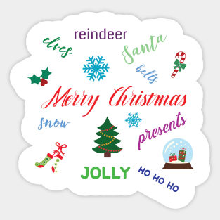 Fun Christmas Word Cloud Sticker